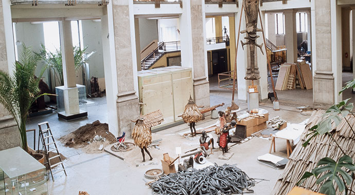 View of the inner courtyard with remodeling work